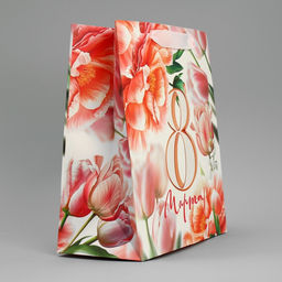 Пакет ламинированный С 8 марта, цветы, ML 23 х 27 х 11.5 см - Дарите счастье фото 11