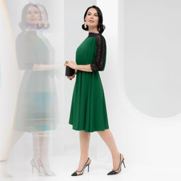 Платье Парижский десерт (изумруд с ремешком) - Charutti фото 5