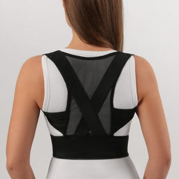 Цена за 2 шт. Массажёр - фиксатор для осанки, на липучках, размер M, чёрный