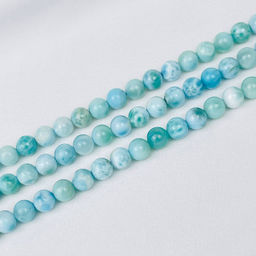 Бусины для украшений из Ларимара (56 бусин) 38 см