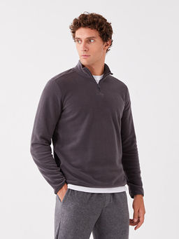 Dik Yaka Uzun Kollu Polar Erkek Sweatshirt