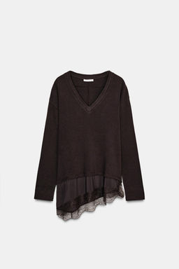 CONTRAST T-SHIRT WITH LACE - Zara фото 5