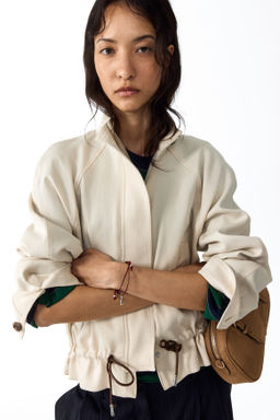 Chaqueta oversize en mezcla de lino - H&m фото 4