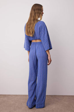 TRENDYOLMILLA Yag Yesili Beli Lastikli Dokulu Kumas Dokuma Pantolon TWOSS24PL00142  фото 4