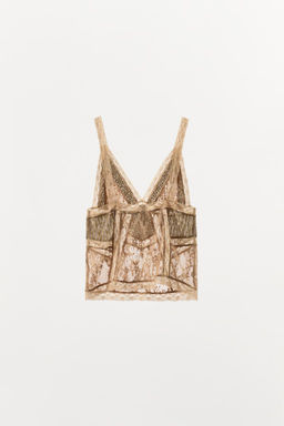 LIMITED EDITION LACE AND SEQUIN TOP - Zara фото 5
