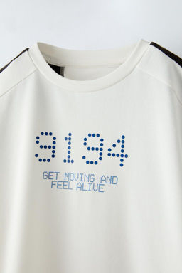 SPORTY T-SHIRT WITH TEXTURED NUMBERS - Zara фото 6