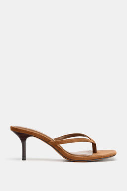 SANDALIA TAC?N TIRA / Marr?n - Zara фото 3