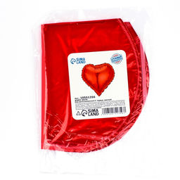 Цена за 10 шт. Шар воздушный фольгированный 9" Сердце, красный, для палочки