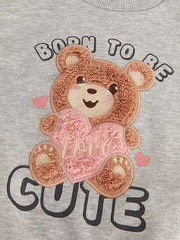 Bisiklet Yaka Bask?l? K?z Bebek Sweatshirt - Waikiki фото 3