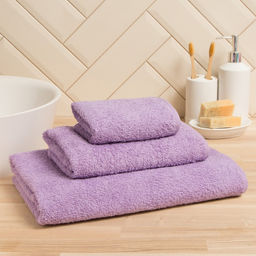 Полотенце махровое Экономь и Я 70*140 см, цв. лиловый, 100% хлопок, 320 гр/м2  фото 2