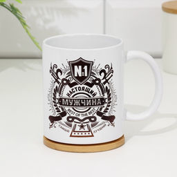 Кружка чайная керамическая «Настоящий мужчина №1», 320 мл