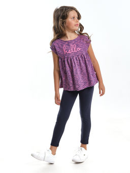 Комплект для девочки детский сад с лосинами UD 0831 лиловый - Mini maxi фото 4