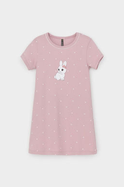 К 1155/розовый лед,мини сердечки сорочка ночная для дев