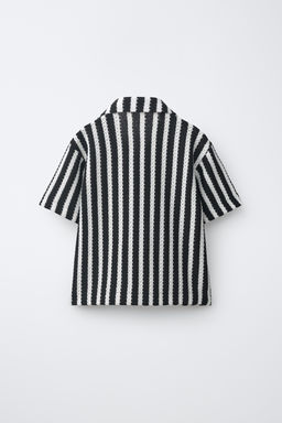 CAMISA PUNTO RAYAS / Negro - Zara фото 2