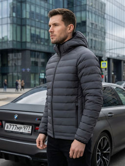 Куртка мужская стёганая с капюшоном с графеновой подкладкой - Valianly фото 37