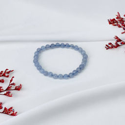 Браслет из камня Голубой агат 18 см