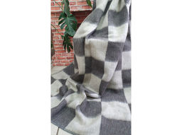 Одеяло-плед С-105/1 п/шерсть 70% 100*140 "Клетка" цв серый (Россия Шуя)