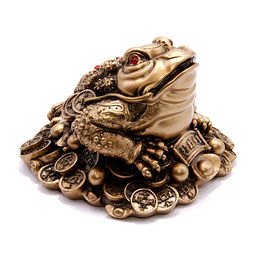 Фигурка Фен Шуй Жаба денежная под бронзу стразы Оберег на процветание 7см-5см ns02b - Сандаловый дом фото 2