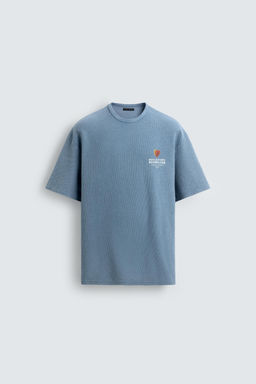CAMISETA PUNTO LAVADO ESTAMPADO GOMINOLAS / Celeste lavado - Zara фото 8