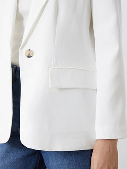 Keten Kar???ml? Kad?n Blazer Ceket