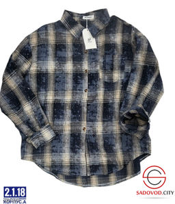 Рубашка в клетку со стразами