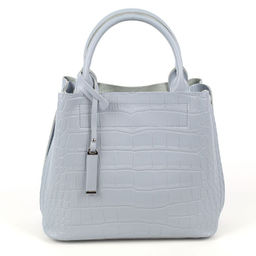 Женская кожаная сумка с ручками под крокодила 1546-200 Голубой - Cidirro фото 3
