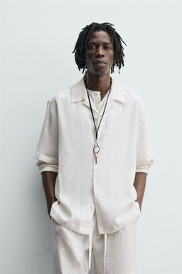 CAMISA RELAXED FIT 100% LINO / Blanco - Zara фото 2