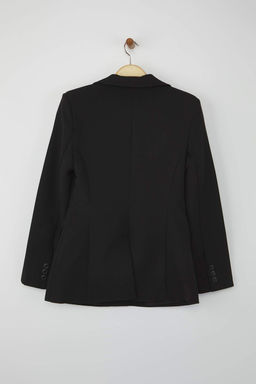 Siyah Fitted/Bele Oturan Dokuma Blazer Ceket TWOAW26BC00000