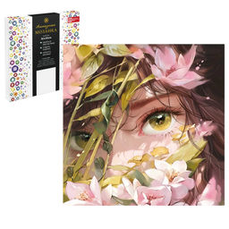 Алмазная мозаика арт. 68611 / 25 ДЕВУШКА В МАГНОЛИЯХ, размер: 30*30 см, (24 цветов страз, холст на п
