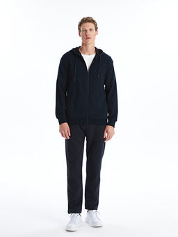 Kap??onlu Uzun Kollu Erkek Fermuarl? Sweatshirt