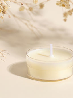 Цена за 3 шт. Чайная свеча ароматическая «Круглая» белая, роза, 3.8×3.8×1.8 см