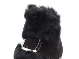 04-JM715-2 BLACK Ботинки женские (натуральная замша, натуральный мех (полностью)) - Фабричный китай фото 5