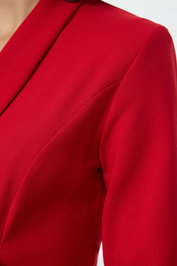 K?rm?z? Etegi F?rf?rl? Dokuma Ceket Elbise TWOAW24EL00589 - Trendyolmilla фото 4