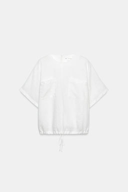 TOP LINO 100% CORDONES ZW COLLECTION / Blanco - Zara фото 4