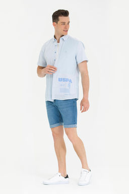 U. S. Polo Assn / Мужская синяя рубашка с коротким рукавом - U.s. polo assn фото 18