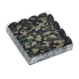 Цена за 5 шт. Коробка для печенья, Зеленый камуфляж 15?15?3