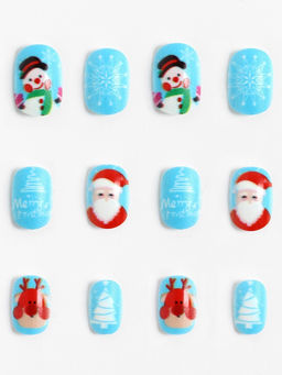 Детские накладные ногти новогодние «Мороз», 12 шт.