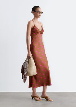 Vestido midi lencero de sat?n