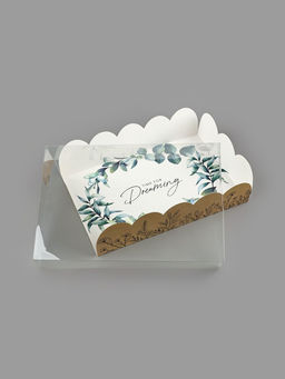 Цена за 5 шт. Коробка для печенья, кондитерская упаковка с пластиковой крышкой, «Крафт», 20×30×8 см