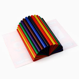 Цена за 3 шт. Бумага цветная А4 мелованная 16 л 8 цветов двусторонняя, БукиБяки