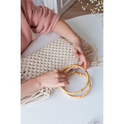 Ручки для сумки, 2 шт., бамбук, d=15, 17 см, толщина 0.8 см