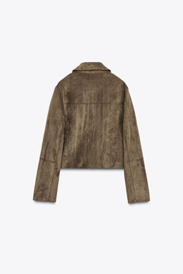 FAUX SUEDE CROPPED JACKET - Zara фото 8