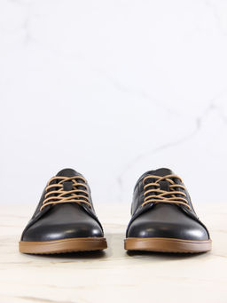 Кеды босоногие кожаные 182.астиbr.Черный стар/Кожа - Edart фото 3