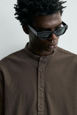 CAMISA EFECTO ARRUGADO / Marr?n / Topo - Zara фото 5