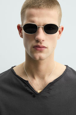 CAMISETA CUELLO PANADERO IRREGULAR / Gris / Azul - Zara фото 6