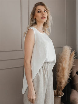 лен 73%, вискоза 27% майка - Волтри фото 2