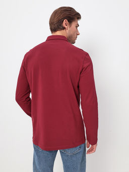 Джемпер мужской с воротником поло GREG G155-PO1246-CTR2085 (бордовый)  фото 5