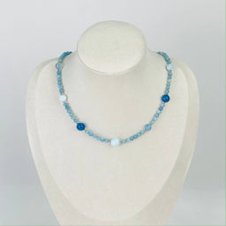 Колье из Аквамарина, Апатита и Ларимара 42 см +