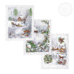 Набор подарочный "Студеная пора" 150*223; 45*60/Скатерть: 1 шт. - 150*223; Полотенца: 3 шт. - 45*60