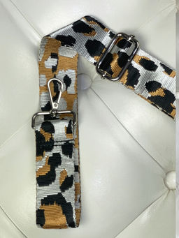 LACCOMA ремень 1000-леопард-3,8-серебр/черн/золот полиэстр